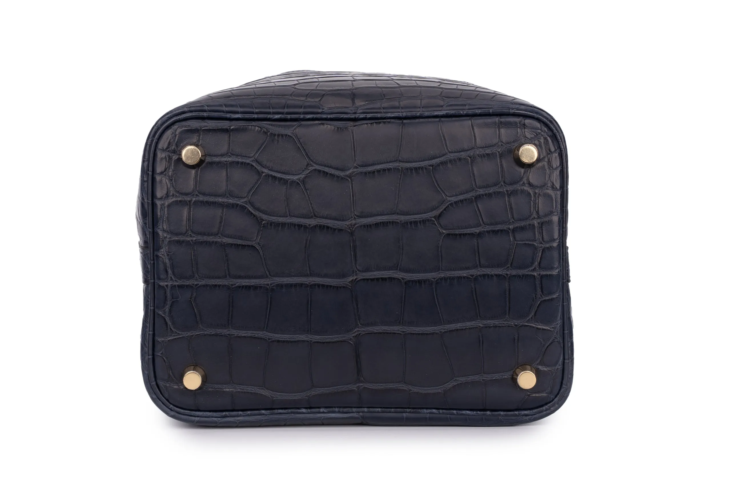 Hermès Picotin 18	Exotic	Alligator Mississippiensis	Bleu Indigo	GHW
