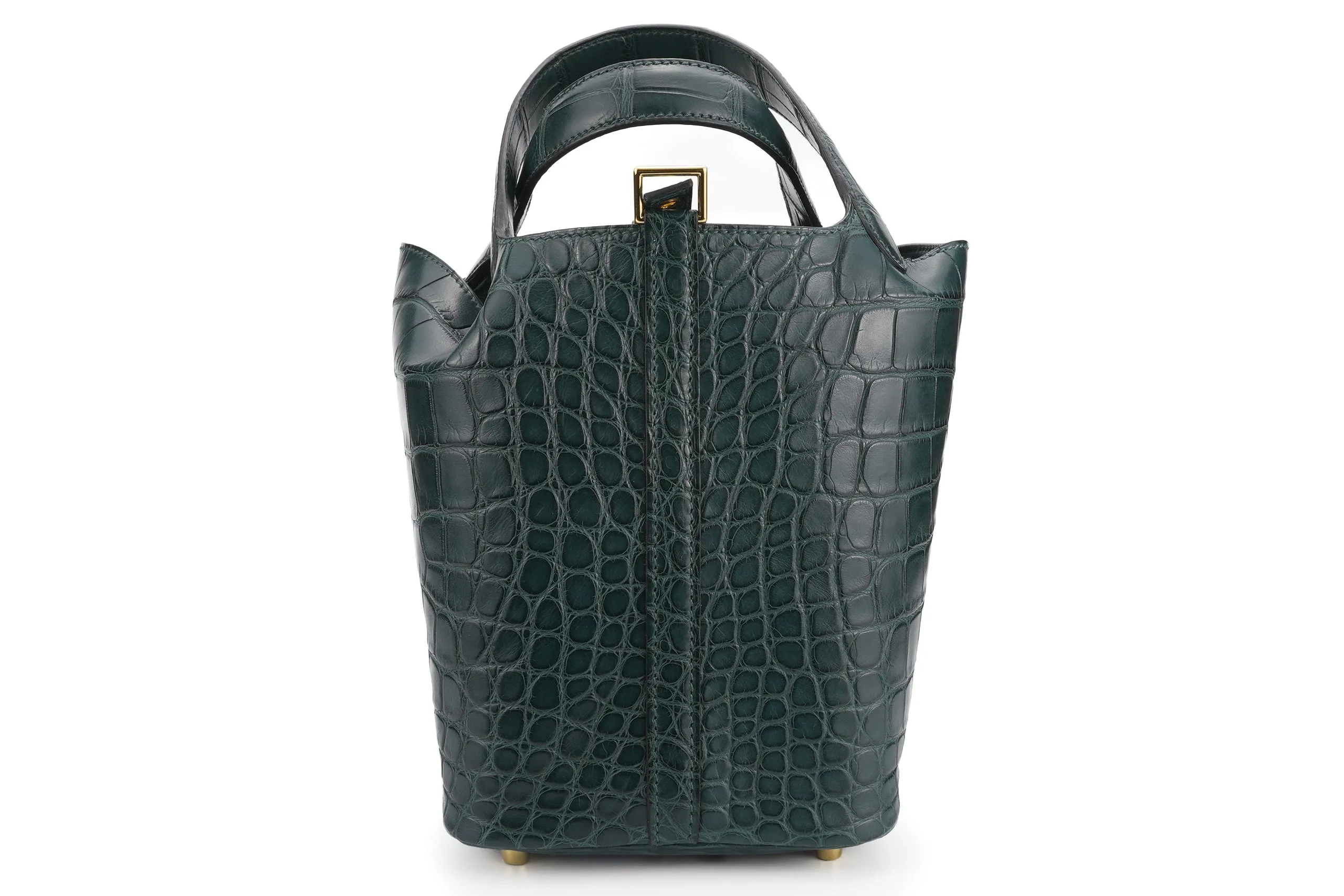Hermès Picotin 18 Matte Alligator Vert Cypress GHW