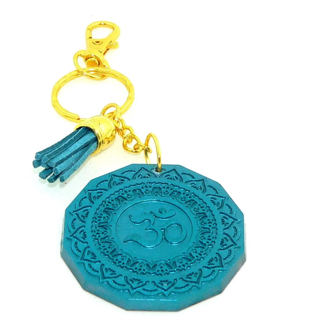 Hexagram Chakra Resin Keychain: Spiritual Boho Accessory for Purses, Backpacks & Meditation
