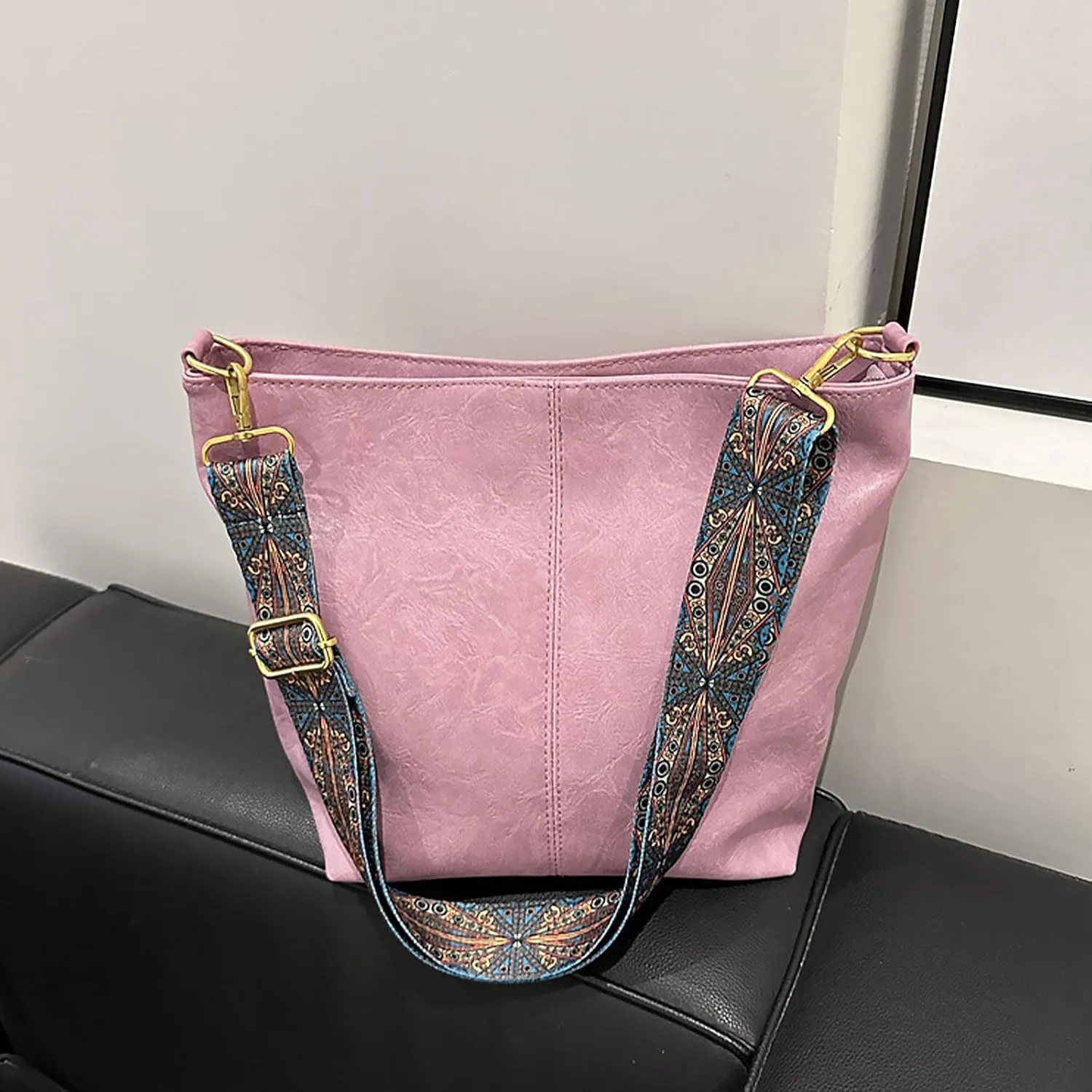 Hobo Bags for Women Crossbody Bag Guitar Strap Purse Vegan Leather Shoulder Handbags Boho Purses Tote Bucket Bag