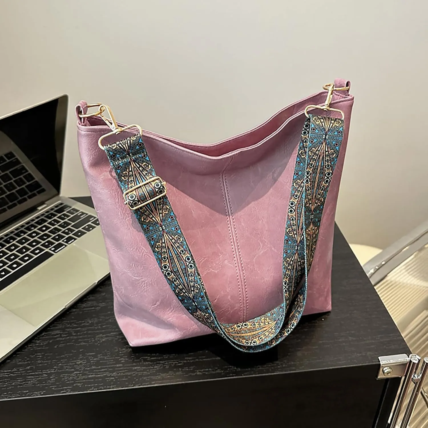 Hobo Bags for Women Crossbody Bag Guitar Strap Purse Vegan Leather Shoulder Handbags Boho Purses Tote Bucket Bag