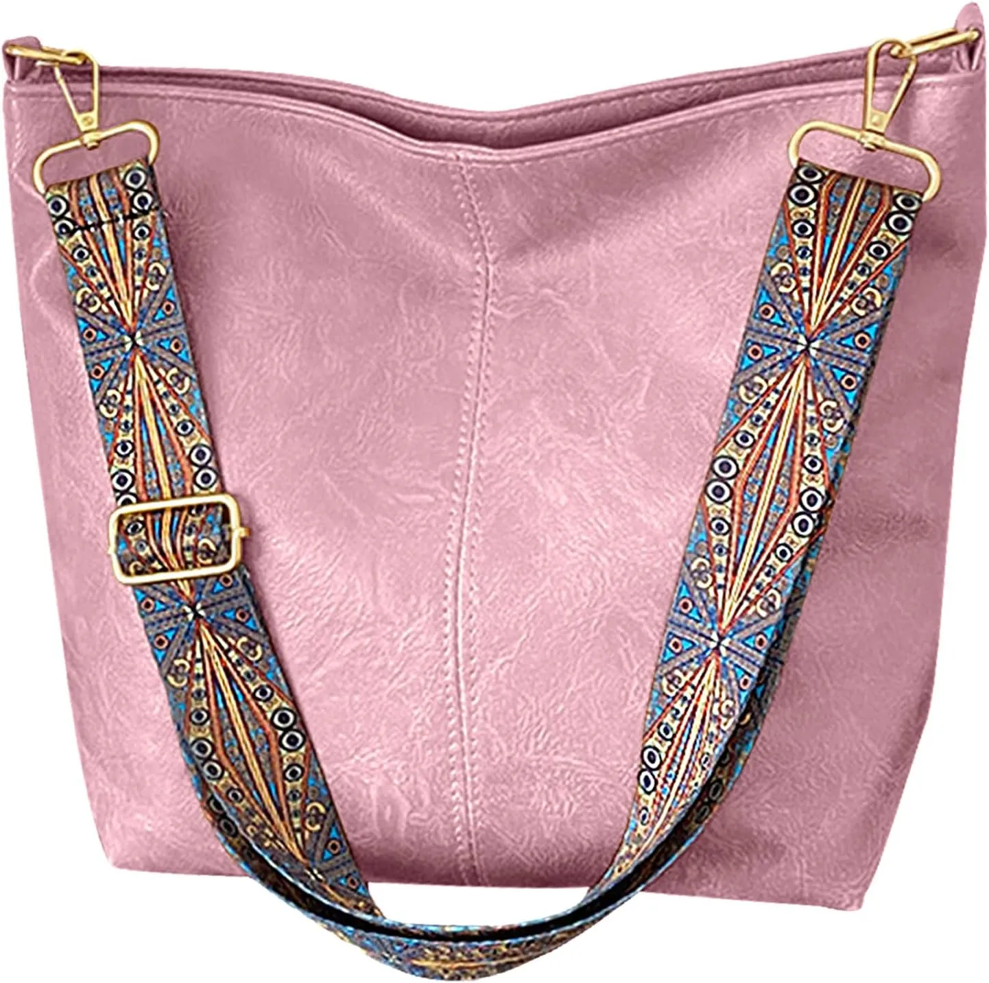 Hobo Bags for Women Crossbody Bag Guitar Strap Purse Vegan Leather Shoulder Handbags Boho Purses Tote Bucket Bag