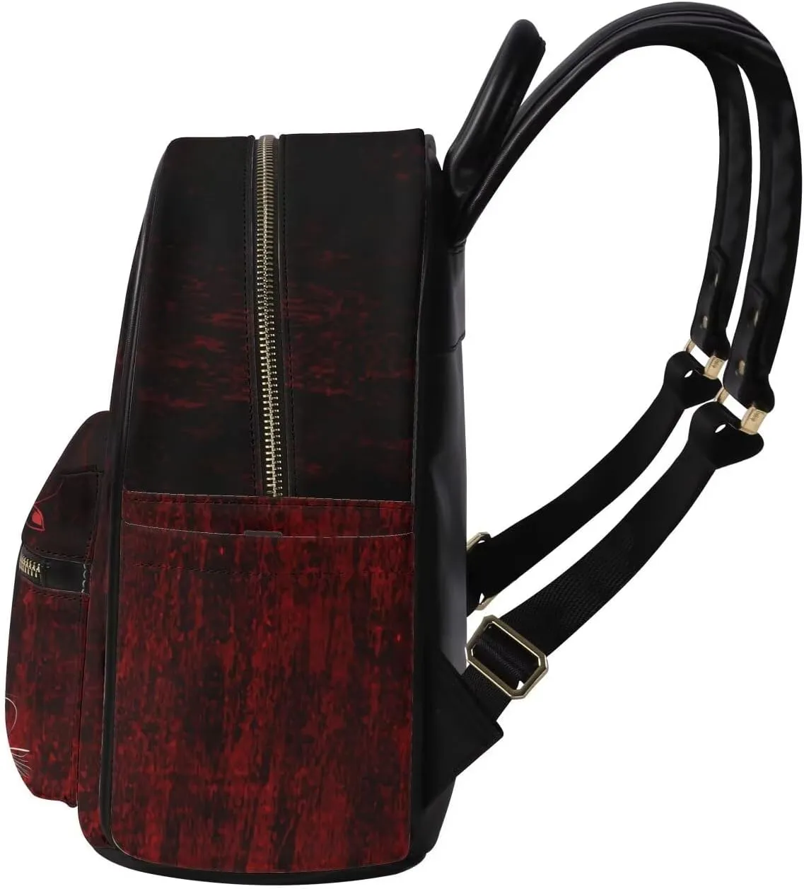 Horror Mini Backpack Skull Purses for Women Lily Shoulder Bag Portable Travel Work Rucksack Daypack for Women Portable Work School Bag with Adjustable Strap
