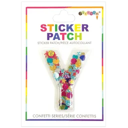Initial Confetti Sticker Patch