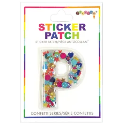 Initial Confetti Sticker Patch