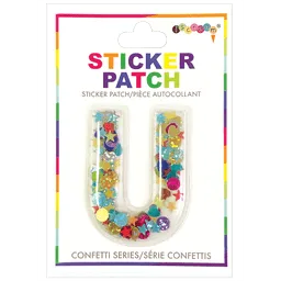 Initial Confetti Sticker Patch