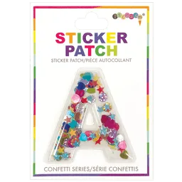 Initial Confetti Sticker Patch