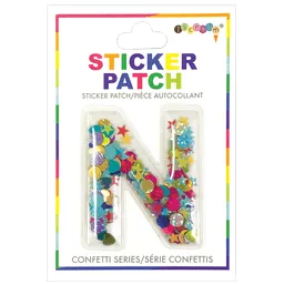 Initial Confetti Sticker Patch