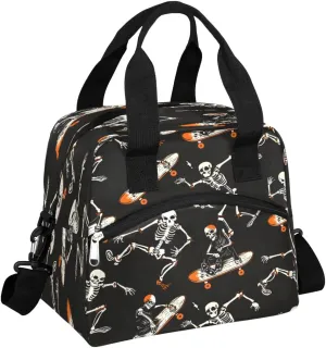Insulated Lunch Bag for Women Men Adults Reusable Waterproof Leakproof Lunch Box Skeleton Sports Funny Abstraction Large Cooler Lunch Tote Handbags Meal Prep Bag for Work Travel Picnic Lunch Pail