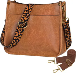 JAMfit Crossbody Bag for Women Vegan Leather Hobo Handbags Trendy Shoulder Purse Handbag With 2 Adjustable Strap