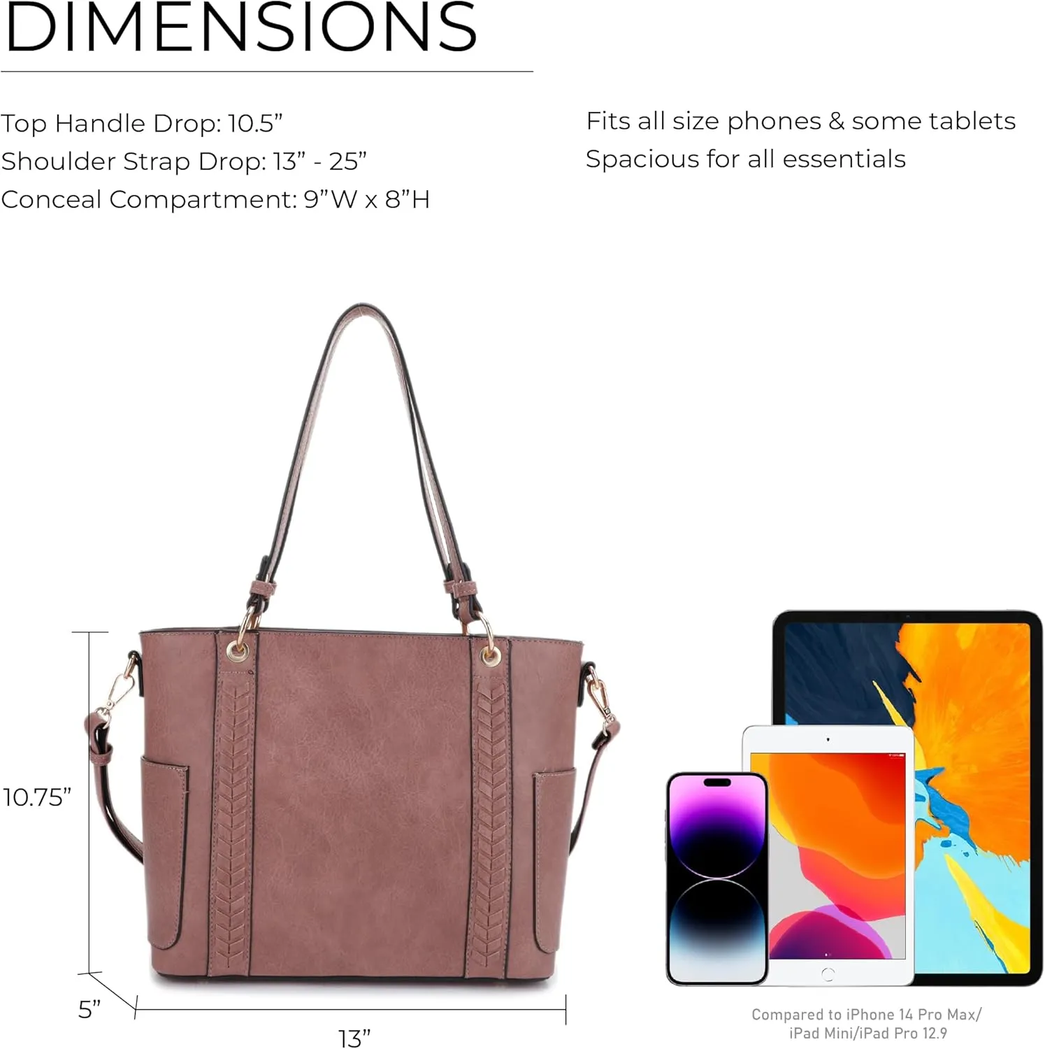 JESSIE & JAMES | Austin Whipstitching Concealed Carry Tote Bag with Lock and Key, Top Handle CCW Purse