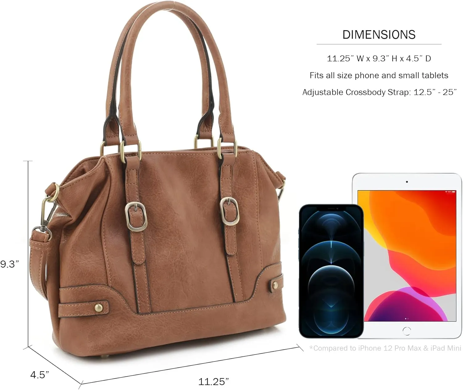 JESSIE & JAMES Elena Concealed Carry Satchel Purse Top Handle Shoulder Tote Bags For Women with Lock and Key