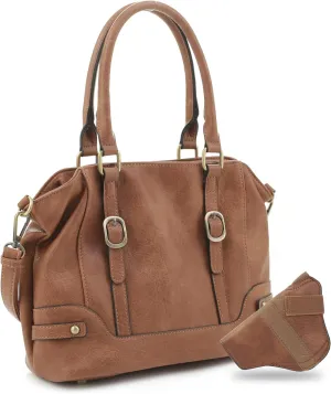 JESSIE & JAMES Elena Concealed Carry Satchel Purse Top Handle Shoulder Tote Bags For Women with Lock and Key