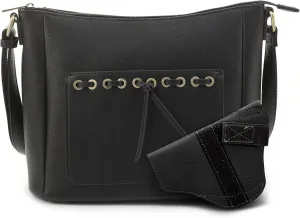 JESSIE & JAMES Esther Concealed Carry Crossbody Bag Gunbag Shoulder Purses For Women with Lock and Key