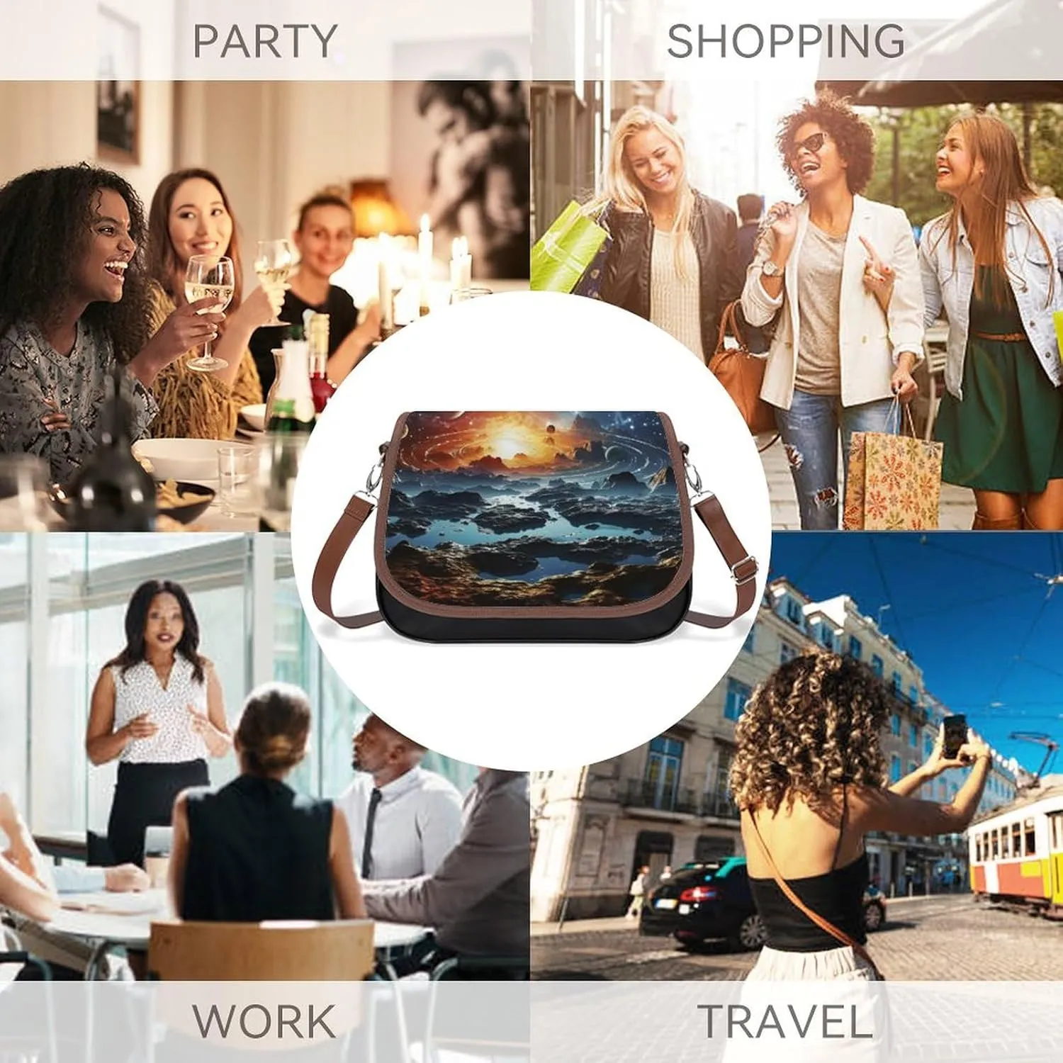 Jet Engine Crossbody Bags for Women,PU Leather Tote Bag for Women,Shoulder Bag Purse for Work Shopping Travel