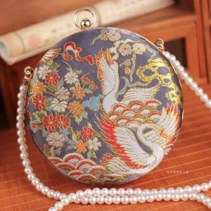 Jin Hé 金鹤 Golden Crane Hardshell Round Purse