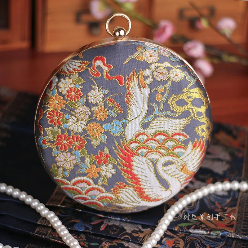 Jin Hé 金鹤 Golden Crane Hardshell Round Purse
