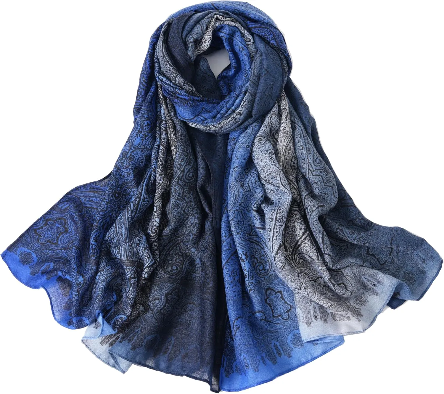 JN&LULU Womens Cotton Large Mulberry Scarf Long Satin Scarf Fashion Designer Lightweight Wraps 70"x 35"