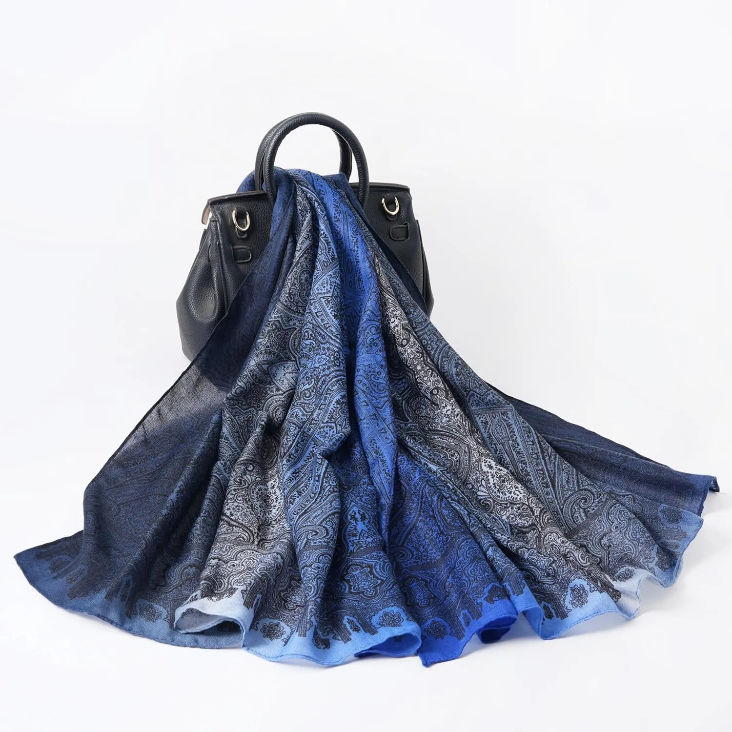 JN&LULU Womens Cotton Large Mulberry Scarf Long Satin Scarf Fashion Designer Lightweight Wraps 70"x 35"