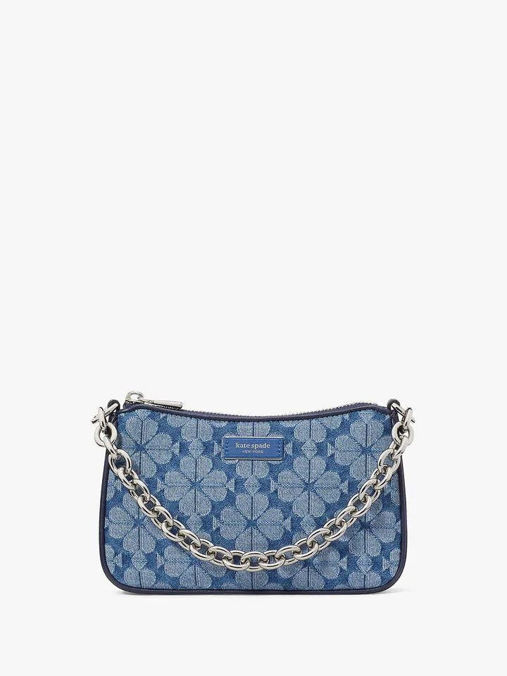 Jolie Spade Flower Jacquard Denim Small Convertible Crossbody