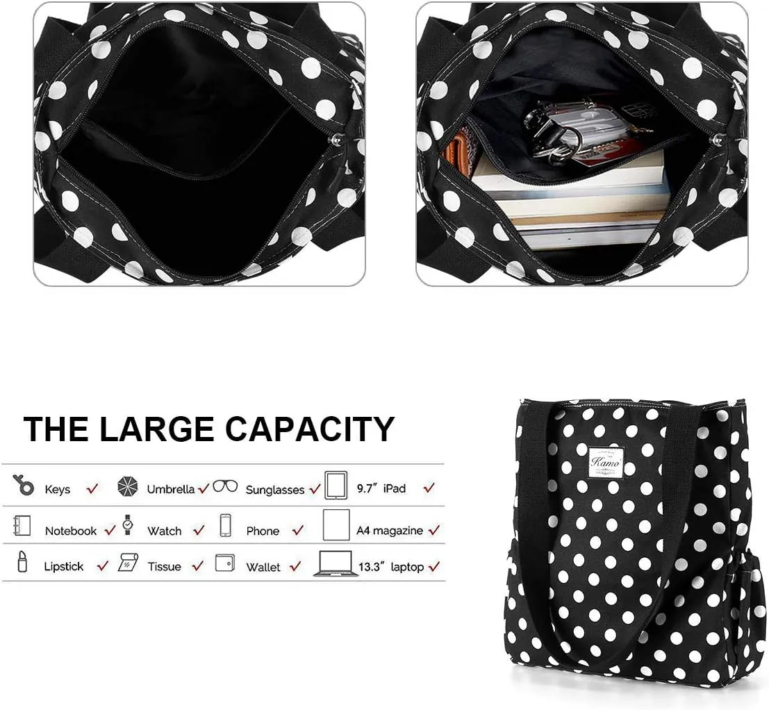 KAMO Floral Tote Bag - Waterproof Lightweight Handbags Travel Shoulder Bag for Hiking Yoga Gym Swimming Travel Beach