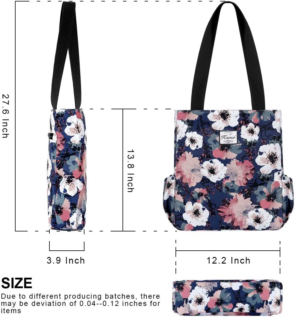 KAMO Floral Tote Bag - Waterproof Lightweight Handbags Travel Shoulder Bag for Hiking Yoga Gym Swimming Travel Beach