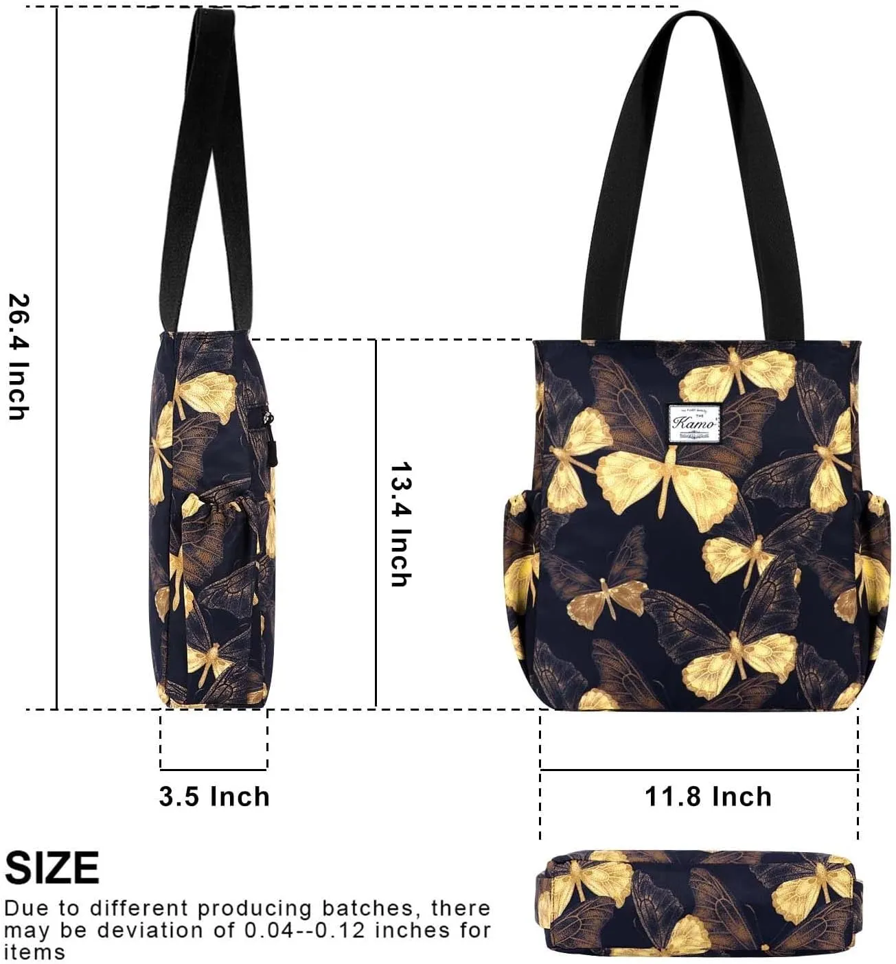 KAMO Floral Tote Bag - Waterproof Lightweight Handbags Travel Shoulder Bag for Hiking Yoga Gym Swimming Travel Beach