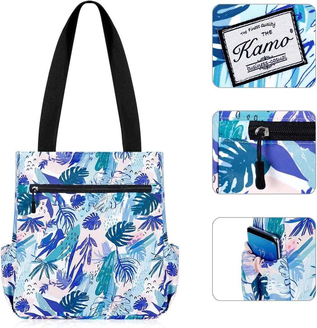 KAMO Floral Tote Bag - Waterproof Lightweight Handbags Travel Shoulder Bag for Hiking Yoga Gym Swimming Travel Beach