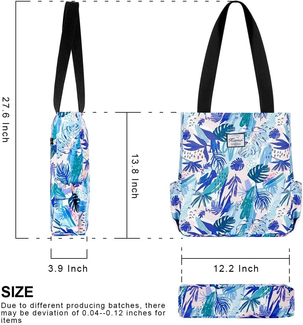 KAMO Floral Tote Bag - Waterproof Lightweight Handbags Travel Shoulder Bag for Hiking Yoga Gym Swimming Travel Beach