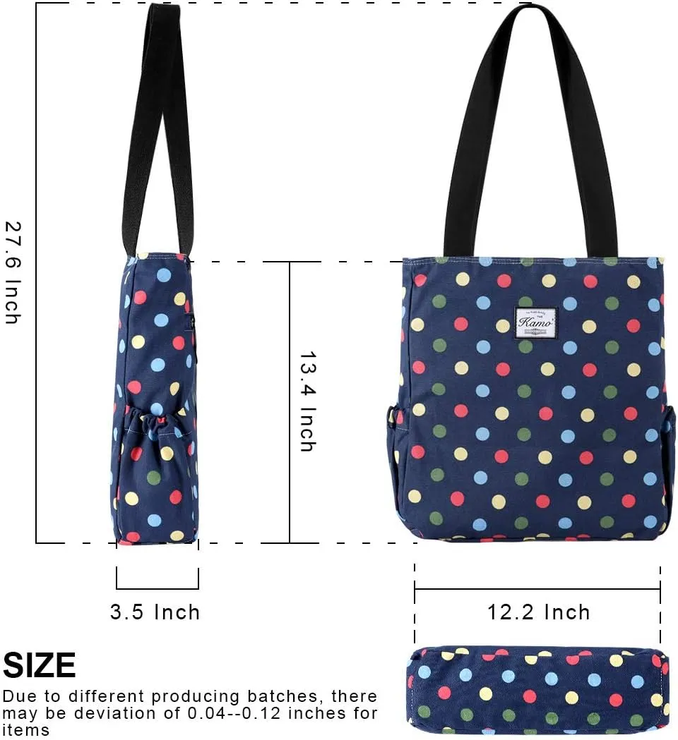 KAMO Floral Tote Bag - Waterproof Lightweight Handbags Travel Shoulder Bag for Hiking Yoga Gym Swimming Travel Beach