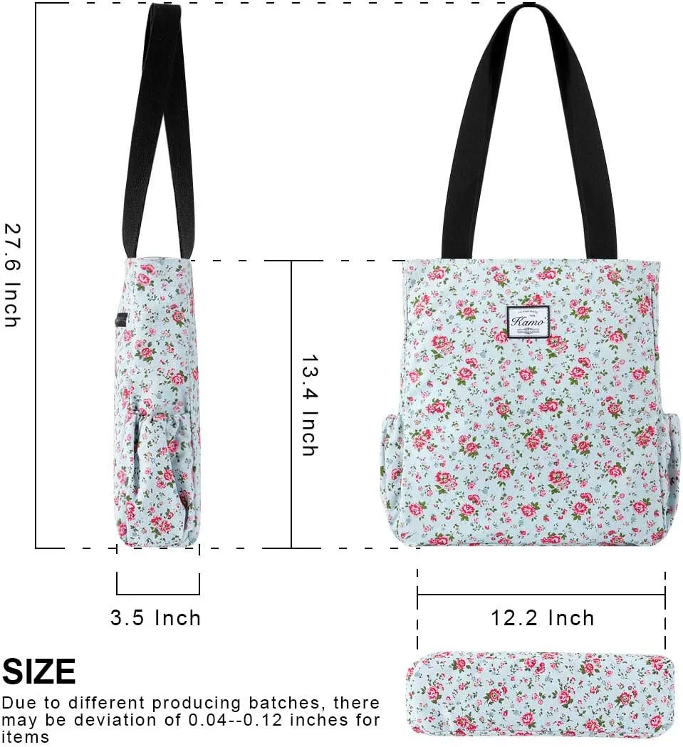 KAMO Floral Tote Bag - Waterproof Lightweight Handbags Travel Shoulder Bag for Hiking Yoga Gym Swimming Travel Beach