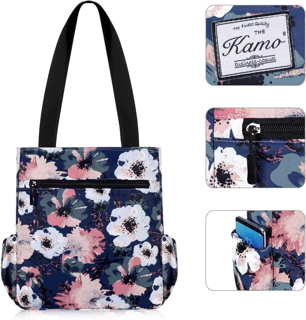KAMO Floral Tote Bag - Waterproof Lightweight Handbags Travel Shoulder Bag for Hiking Yoga Gym Swimming Travel Beach