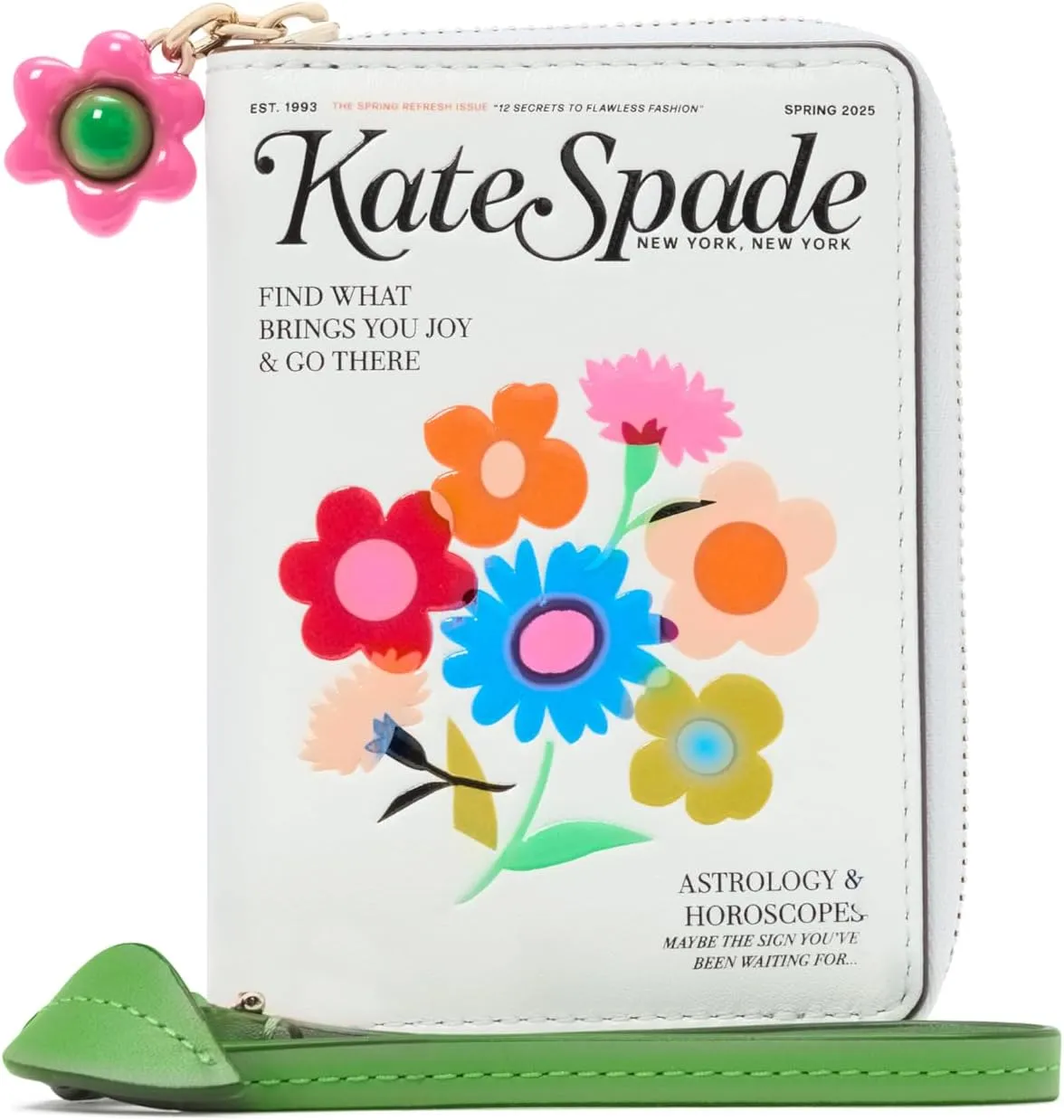 kate spade new york Fresh Picks Printed Smooth Leather Compact Wristlet, Multi