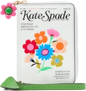kate spade new york Fresh Picks Printed Smooth Leather Compact Wristlet, Multi
