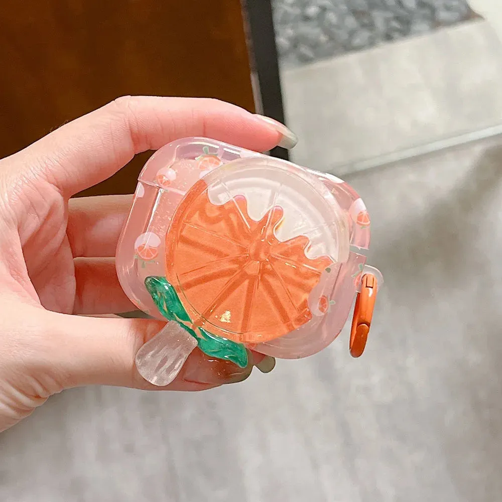 Kawaii Strawberry & Orange Popsicle AirPods Case 🍓🍊 | Soft Silicone Protection with Keyring for AirPods 1/2/Pro/3