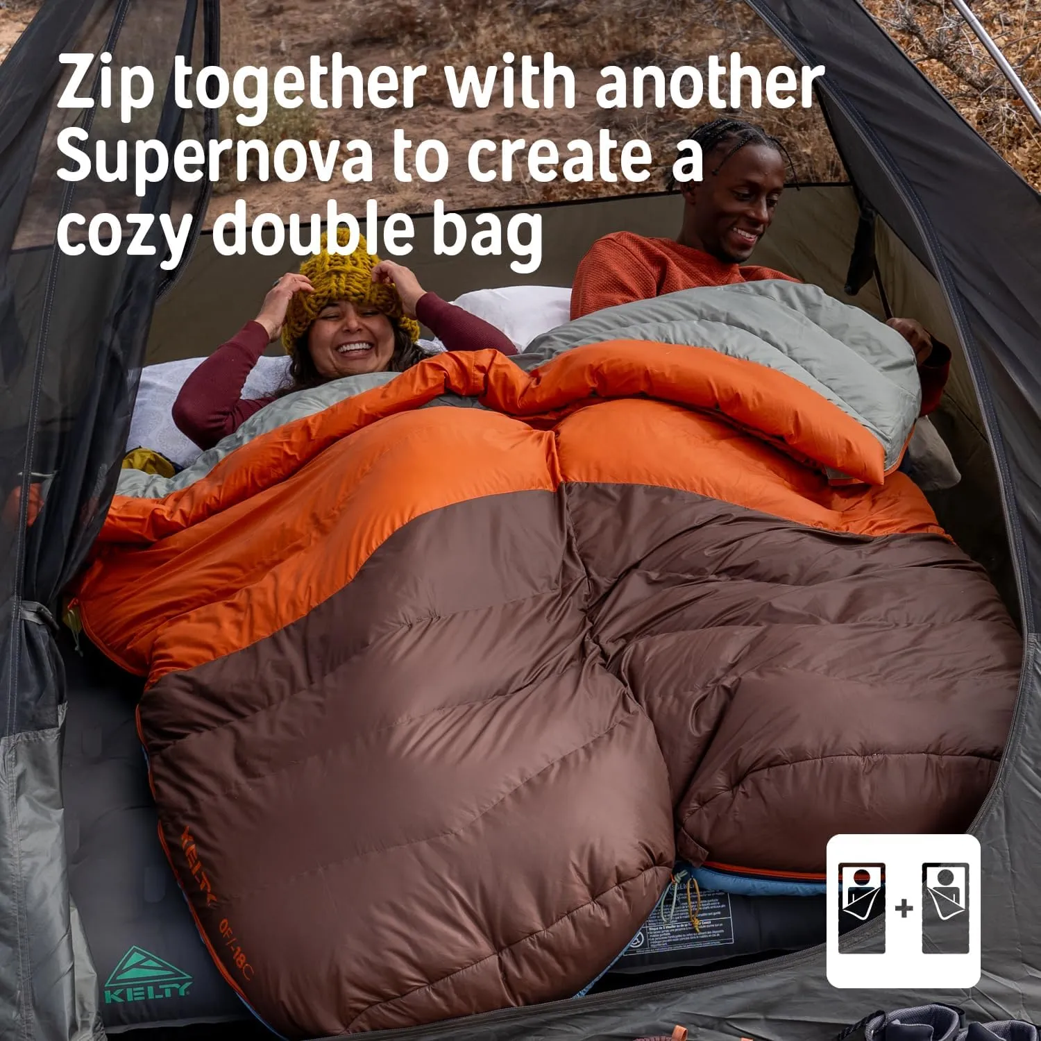 Kelty Supernova Down Sleeping Bag, Compact   Lightweight, Roomy Shape for All Body Types and Sleep Positions, Recycled Shell Fabrics