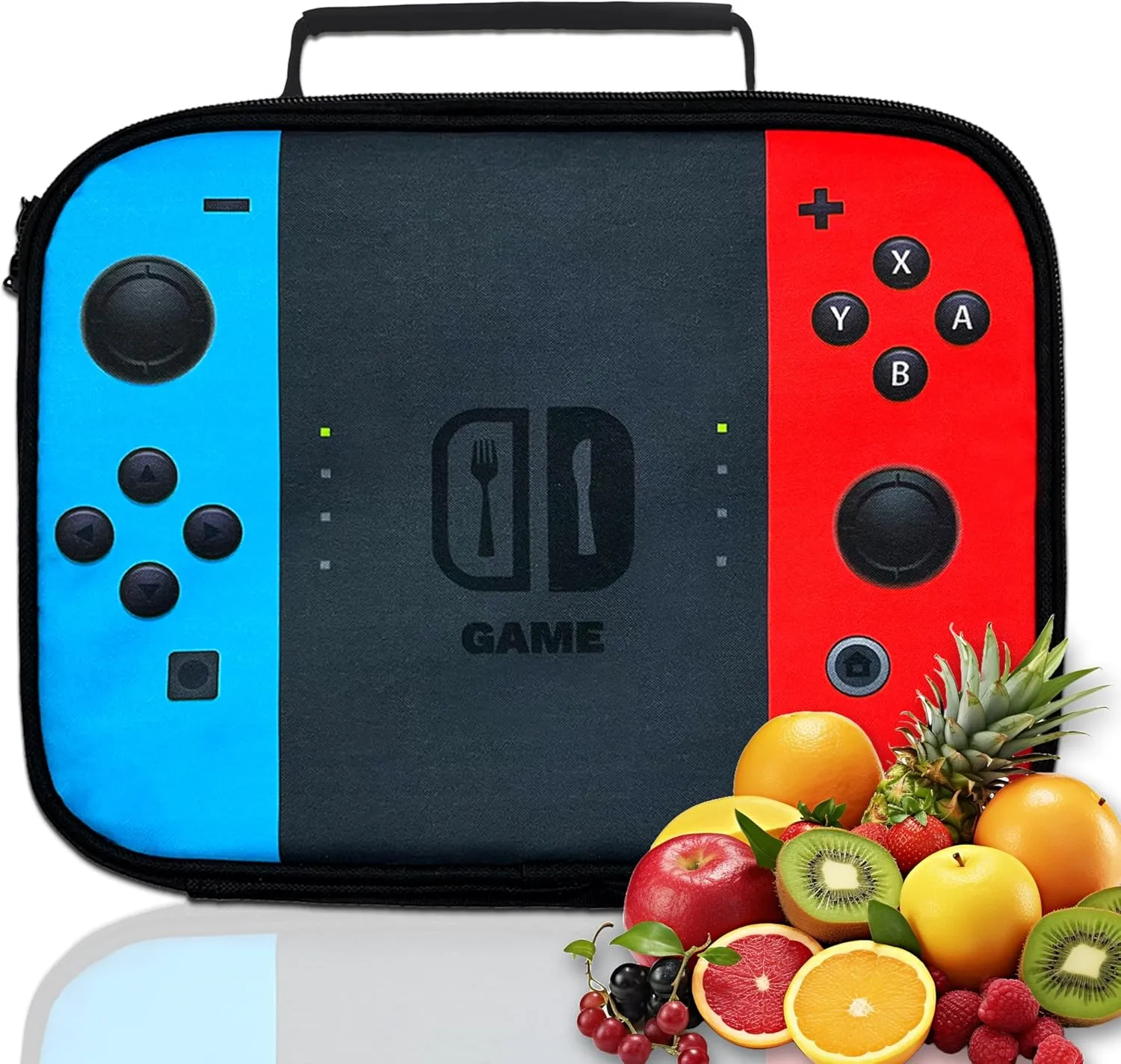 Kids Lunch Box Lunch Bag for Boys Girls, Reusable Insulated Game Lunch Boxes Gamer Tote Bag, High Capacity Leakproof Thermal Cooler Sack Food Handbags for School Work Picnic Camping Gifts