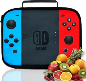 Kids Lunch Box Lunch Bag for Boys Girls, Reusable Insulated Game Lunch Boxes Gamer Tote Bag, High Capacity Leakproof Thermal Cooler Sack Food Handbags for School Work Picnic Camping Gifts