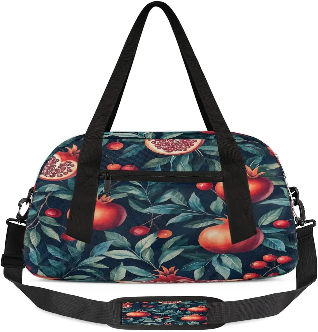 Kids Overnighter Duffel Bags for Boys & Girls,Pomegranates And Leaves Travel Bags for Toddler Weekender Bag Childrens Gym Sports
