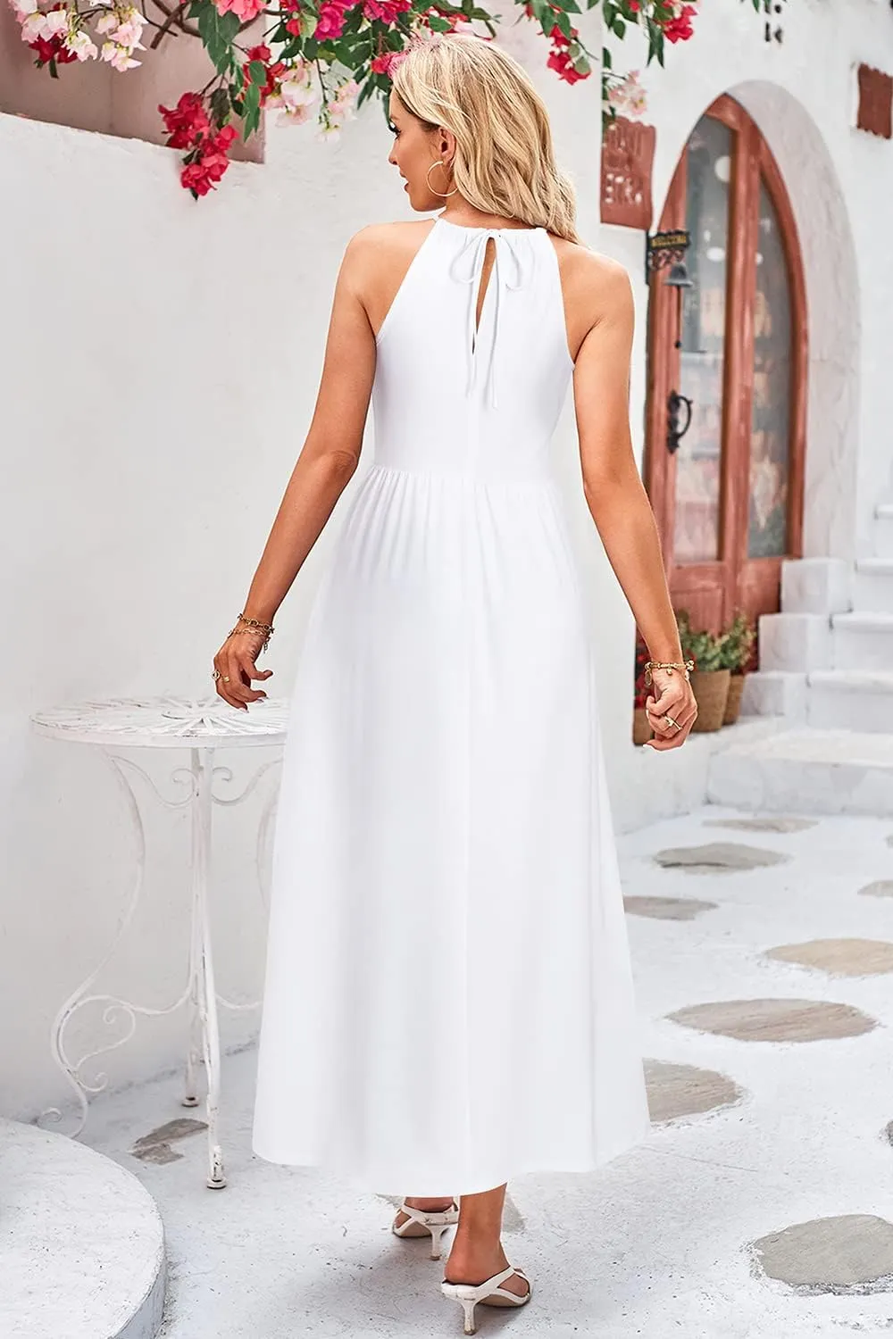 KILIG Women's Summer Maxi Dress 2025 Casual Sleeveless Split Floral Sundress Beach Vacation Flowy Long Dresses