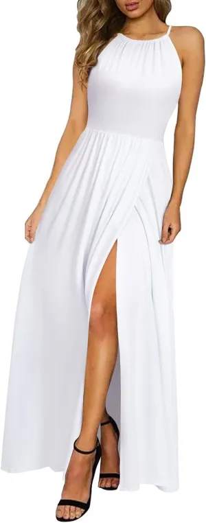 KILIG Women's Summer Maxi Dress 2025 Casual Sleeveless Split Floral Sundress Beach Vacation Flowy Long Dresses
