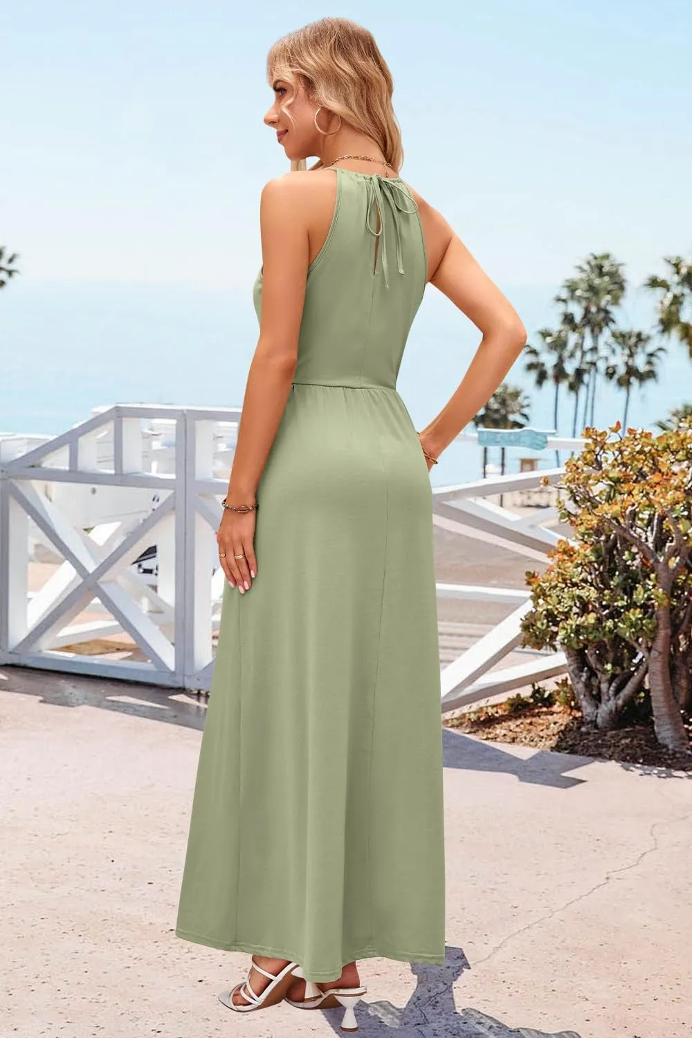 KILIG Women's Summer Maxi Dress 2025 Casual Sleeveless Split Floral Sundress Beach Vacation Flowy Long Dresses