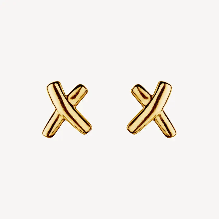 Kiss Gold Stud Earring