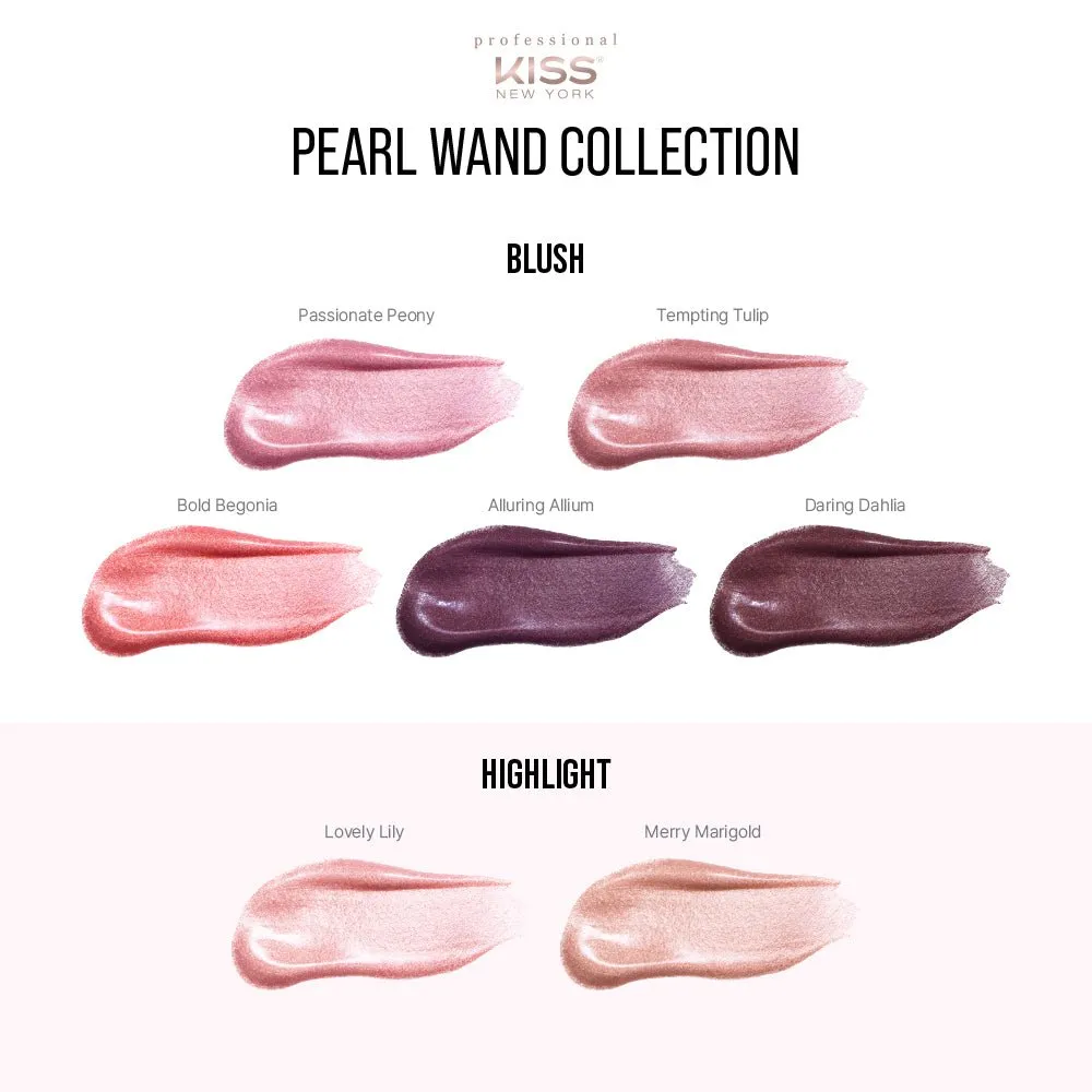 KISS NEW YORK PROFESSIONAL – Pearl Blush Wand | Radiant Finish   Cushion Applicator | Shades 02–05