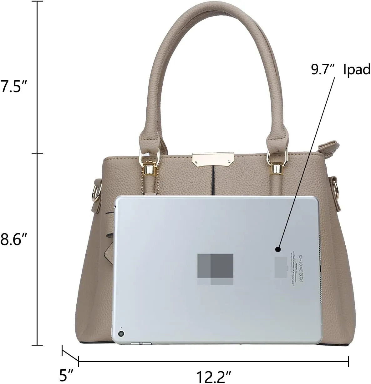KKXIU 3 Zippered Compartments Purses and Handbags for Women Top Handle Satchel Shoulder Ladies Bags