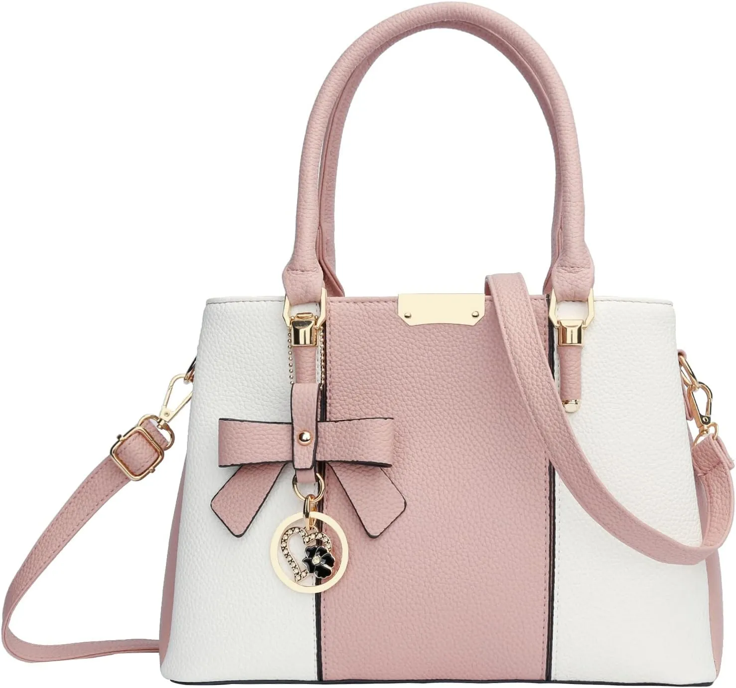 KKXIU 3 Zippered Compartments Purses and Handbags for Women Top Handle Satchel Shoulder Ladies Bags