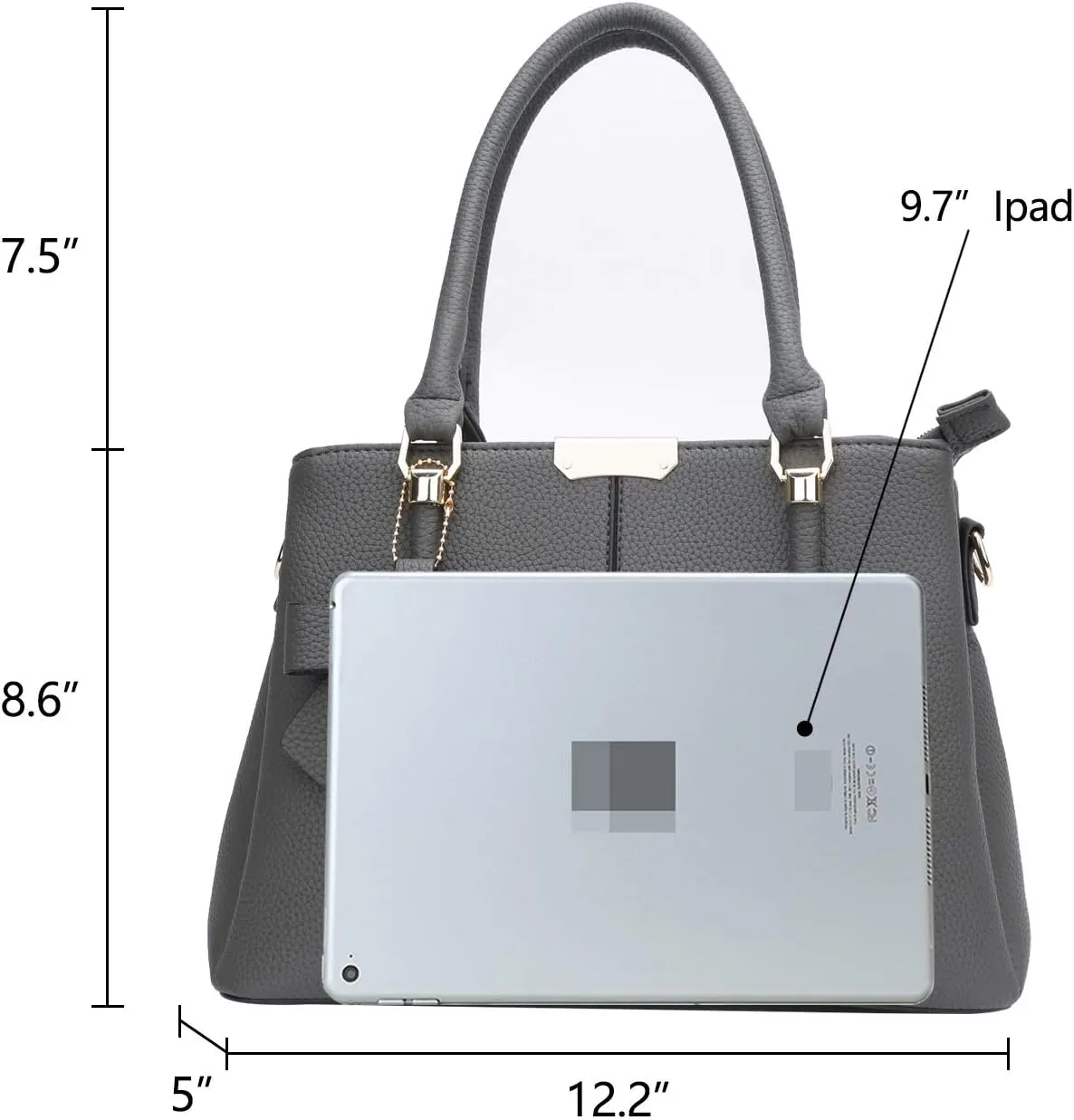 KKXIU 3 Zippered Compartments Purses and Handbags for Women Top Handle Satchel Shoulder Ladies Bags