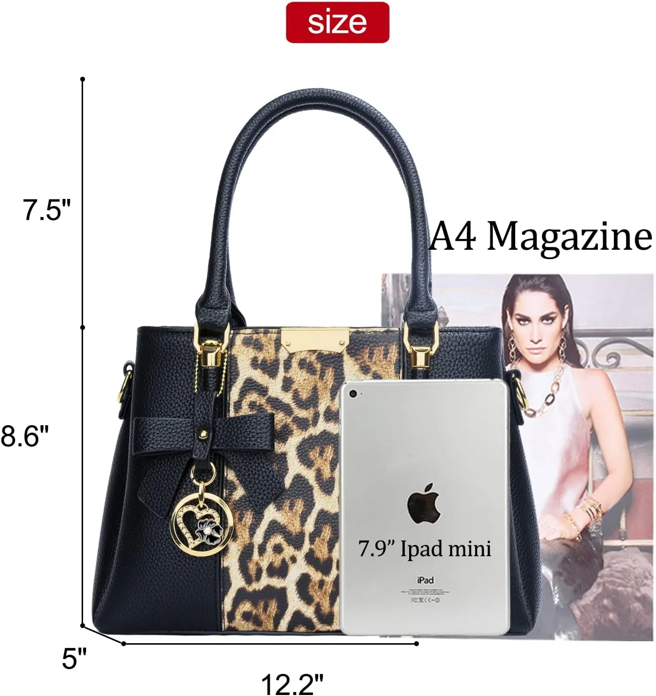 KKXIU 3 Zippered Compartments Purses and Handbags for Women Top Handle Satchel Shoulder Ladies Bags