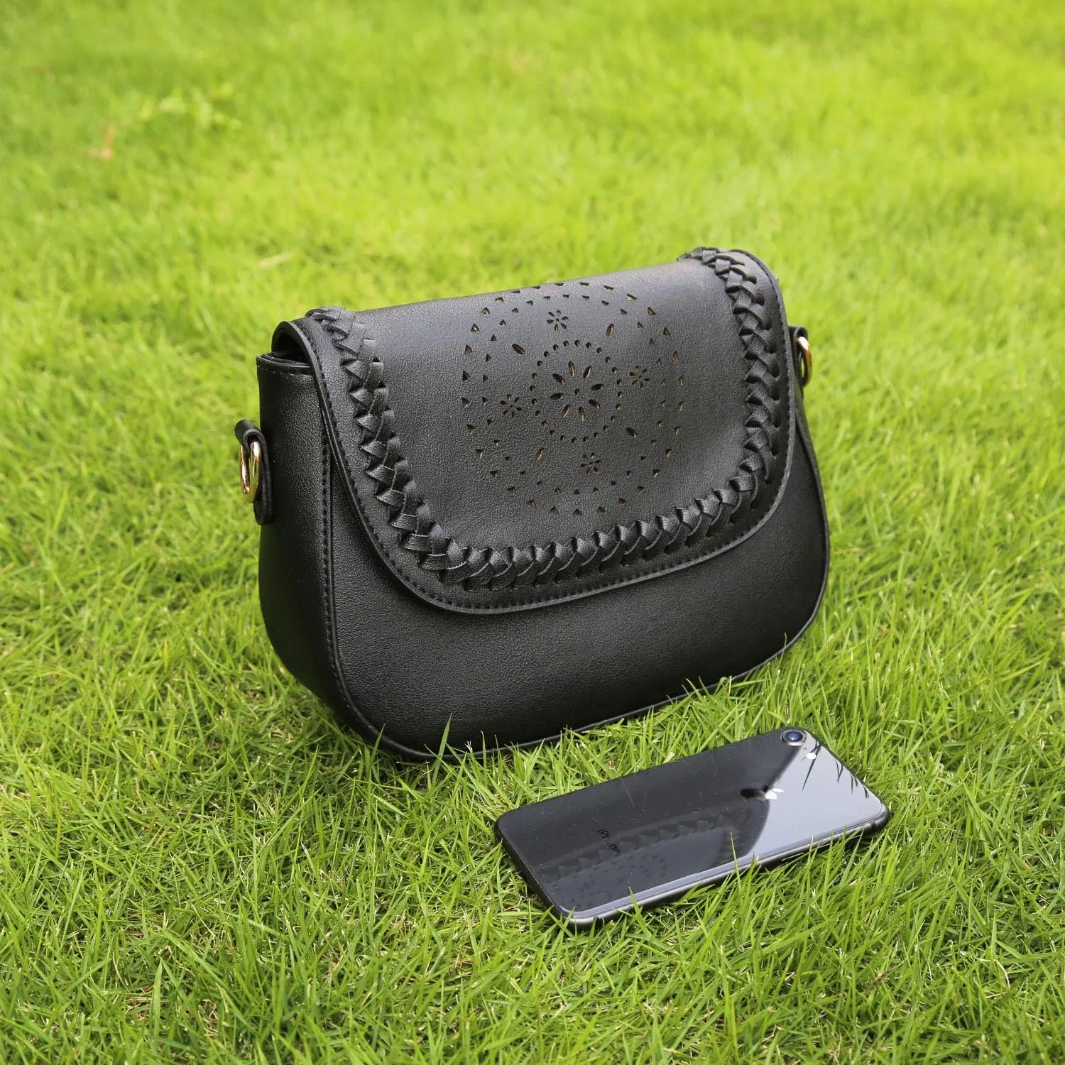 KKXIU Crossbody Bags for Women Hollow Purses with Adjustable Strap