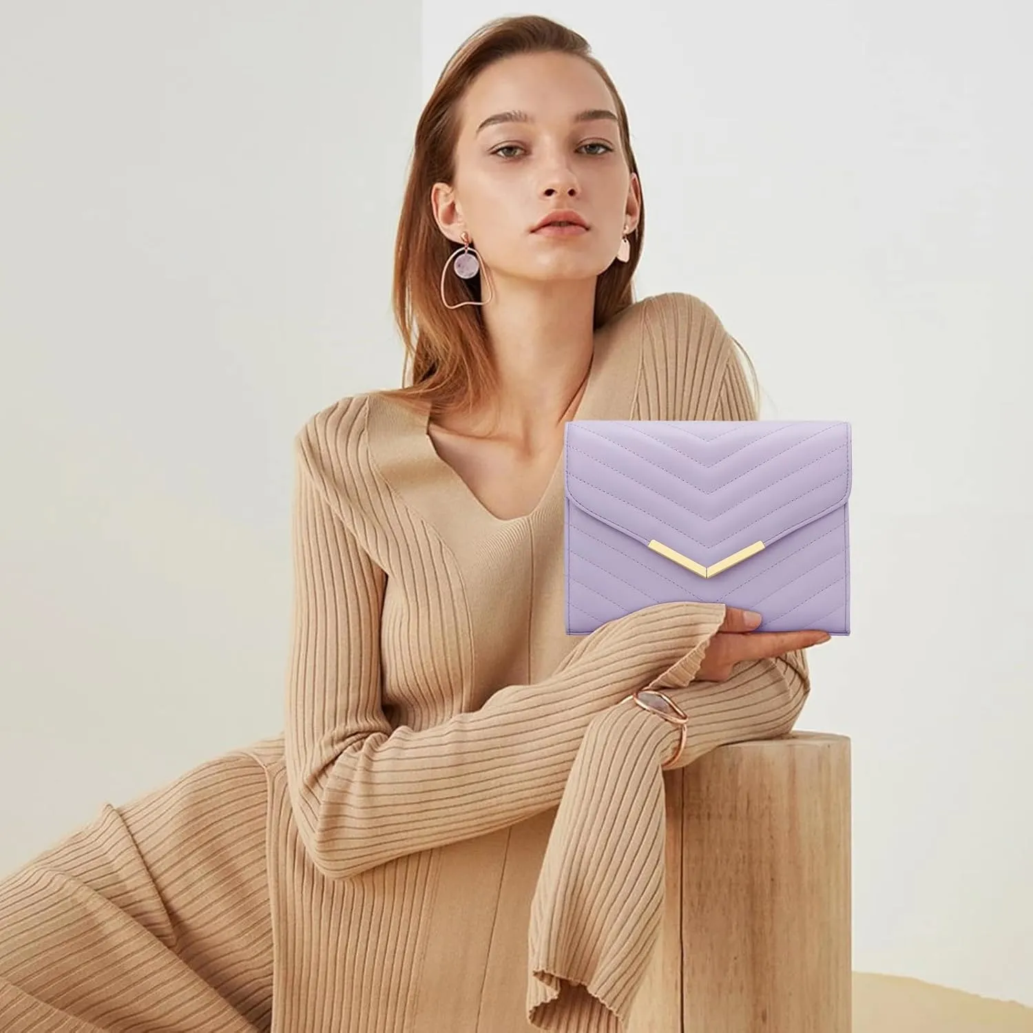 KKXIU Women Formal Vegan Leather Evening Envelope Clutch Purses and Handbags for Party Wedding Prom Bridal